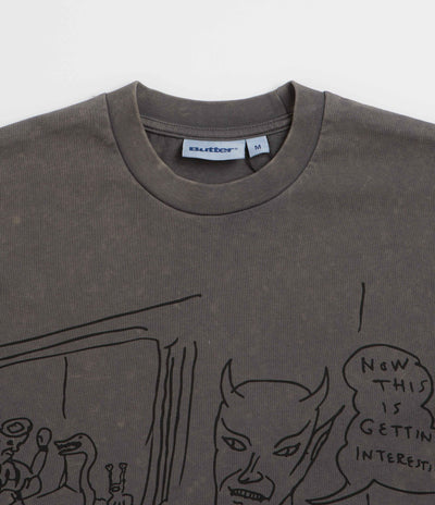 Butter Goods x Daniel Johnston Satan T-Shirt in Black Acid Wash