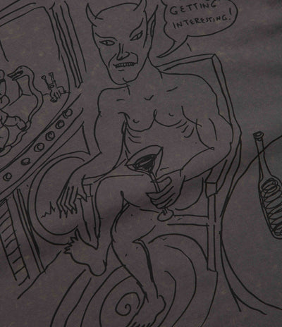 Butter Goods x Daniel Johnston Satan T-Shirt in Black Acid Wash
