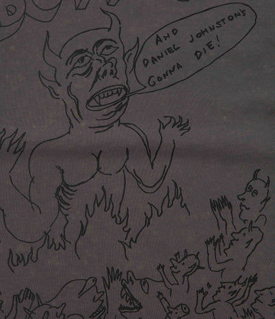 Butter Goods x Daniel Johnston Satan T-Shirt in Black Acid Wash