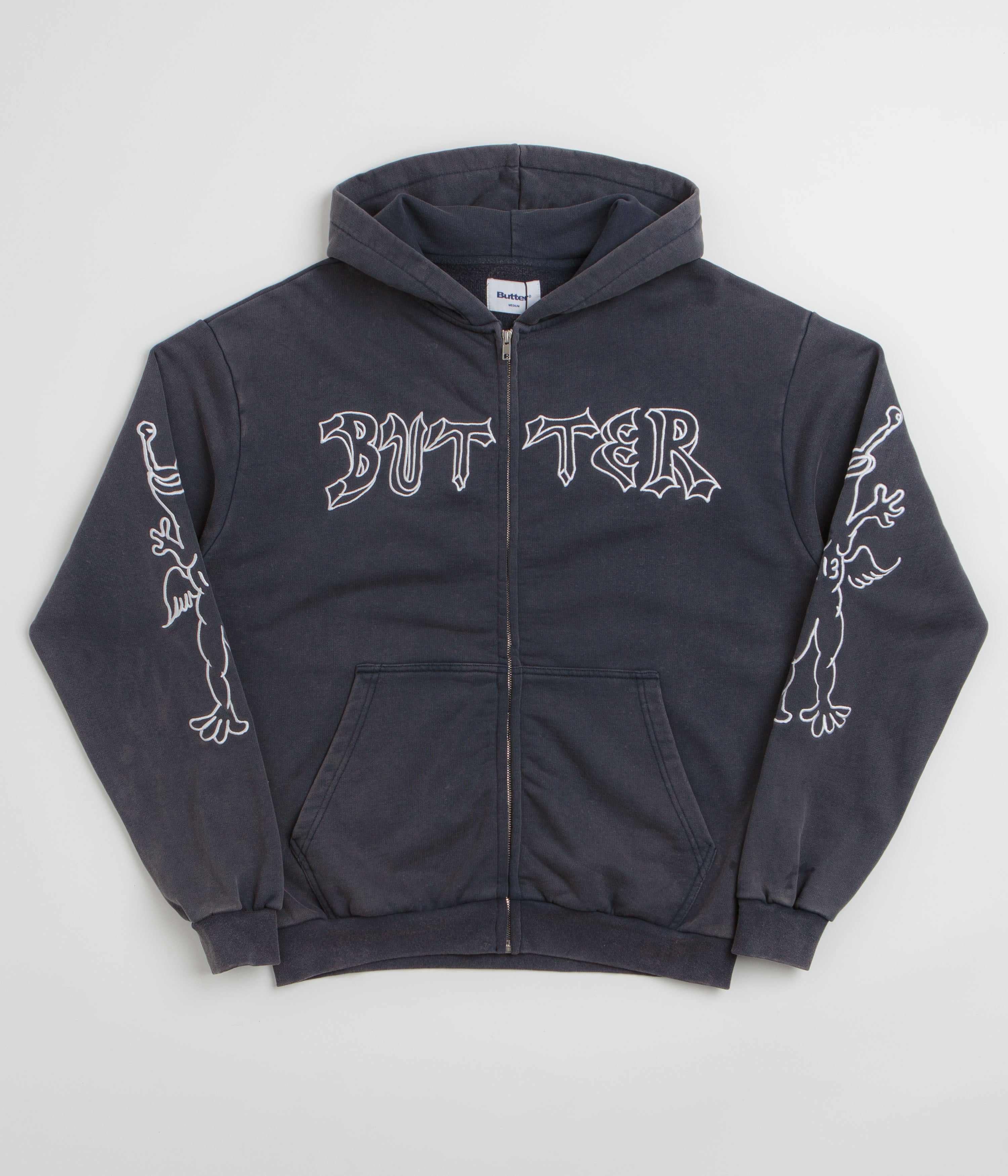 Butter Goods x Daniel Johnston Thirteen Zip-Thru Hoodie - Washed Navy
