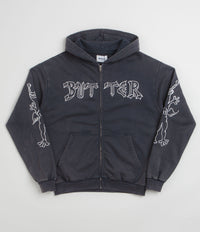 Butter Goods x Daniel Johnston Thirteen Zip-Thru Hoodie in Washed Navy