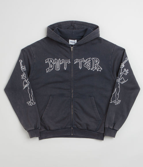 Butter Goods x Daniel Johnston Thirteen Zip-Thru Hoodie - Washed Navy