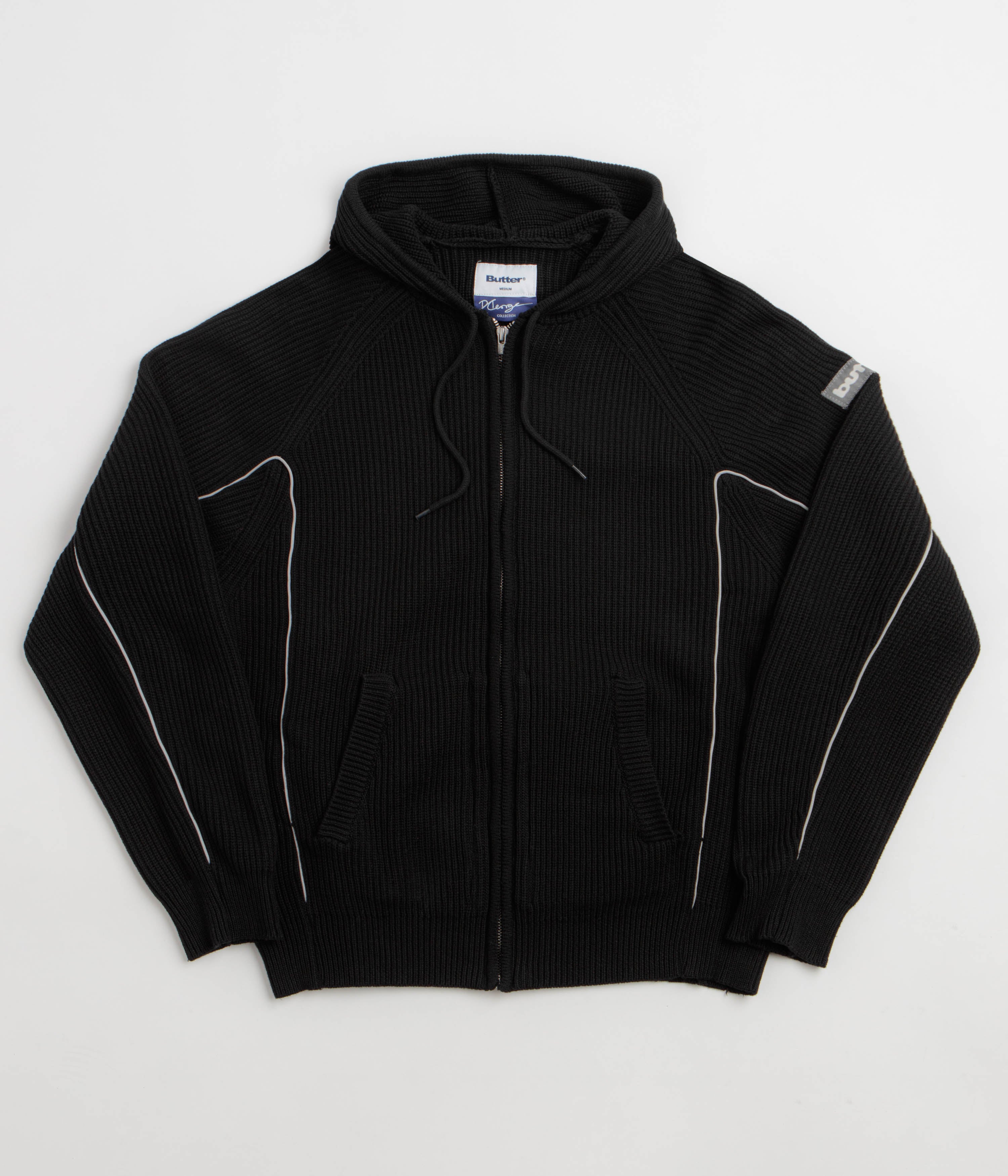 Butter Goods x Dougie George Zip-Thru Knit Hoodie - Black