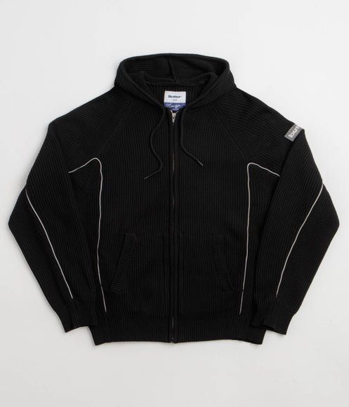 Butter Goods x Dougie George Zip-Thru Knit Hoodie - Black