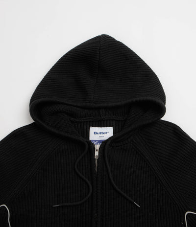 Butter Goods x Dougie George Zip-Thru Knit Hoodie - Black