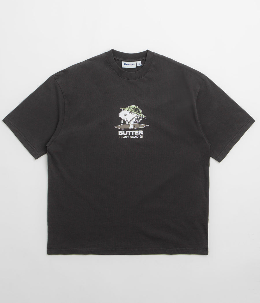 Butter Goods x Peanuts Can't Stand It T-Shirt - Washed Black