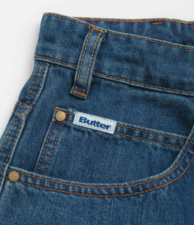 Butter Goods x Peanuts Spike Denim Jeans - Distressed Indigo