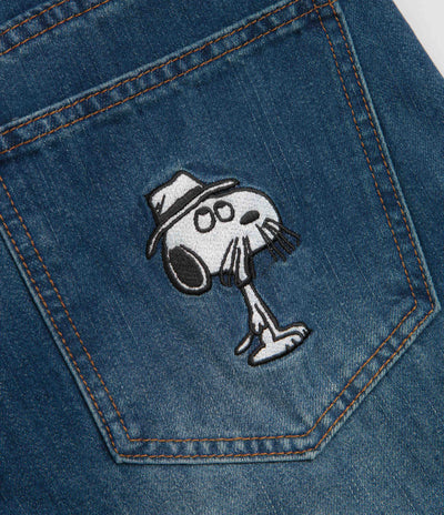 Butter Goods x Peanuts Spike Denim Jeans - Distressed Indigo
