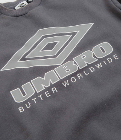 Butter Goods x Umbro Diamond Logo Crewneck Sweatshirt - Washed Slate