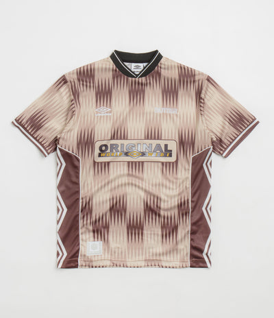 Butter Goods x Umbro Optical Jersey in Brown and Taupe
