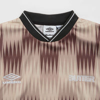 Butter Goods x Umbro Optical Jersey in Brown and Taupe thumbnail