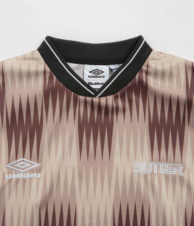 Butter Goods x Umbro Optical Jersey in Brown and Taupe