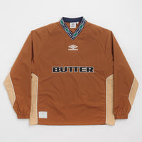 Butter Goods x Umbro Training Sweatshirt in Chocolate and Tan thumbnail