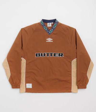 Butter Goods x Umbro Training Sweatshirt in Chocolate and Tan
