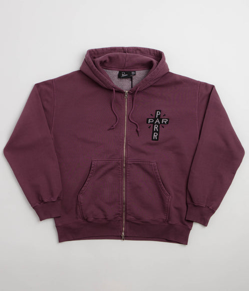 by Parra A Cross To Bear Zip Hoodie - Purple