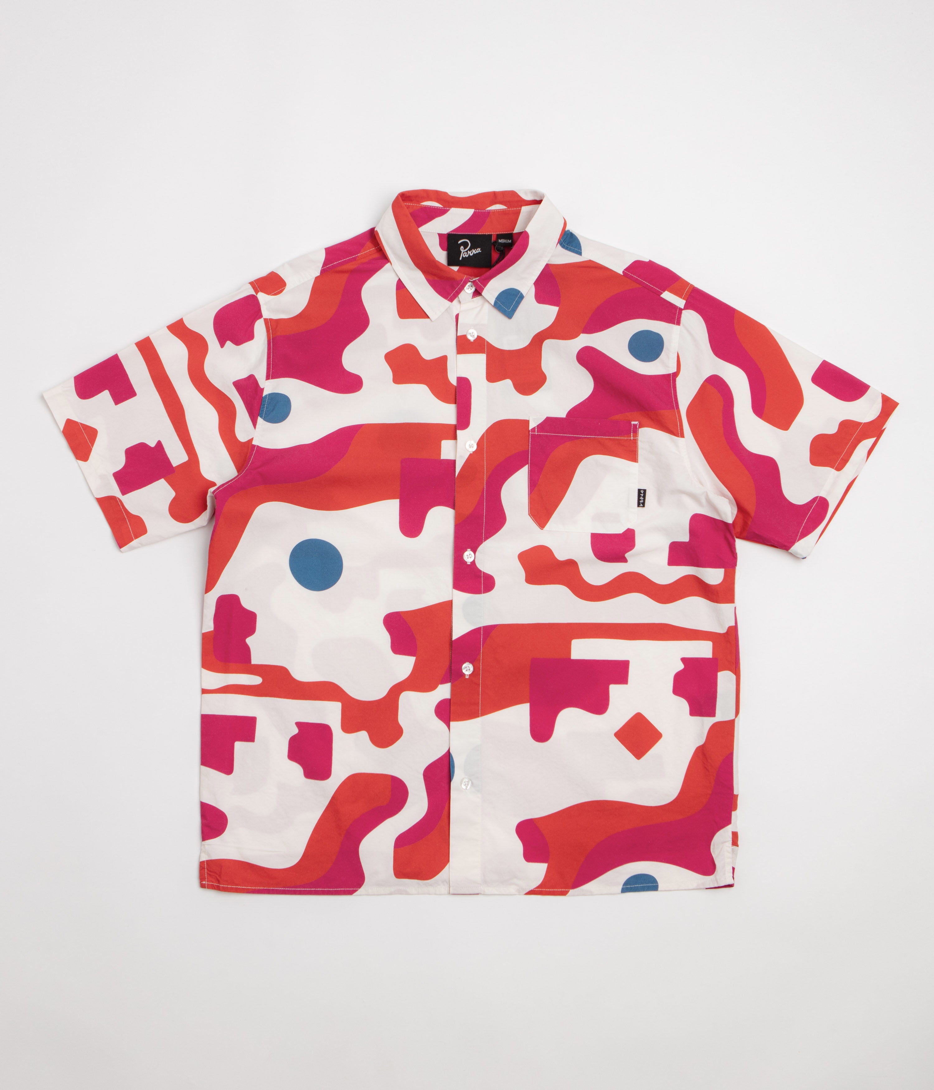 by Parra Abstract Mountain Short Sleeve Shirt in Red