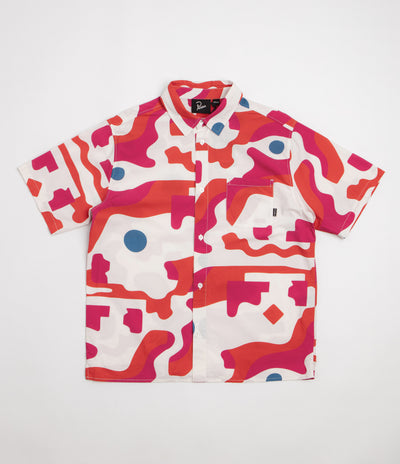 by Parra Abstract Mountain Short Sleeve Shirt in Red