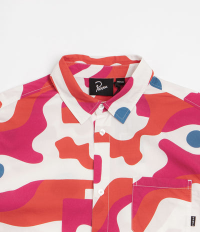 by Parra Abstract Mountain Short Sleeve Shirt in Red