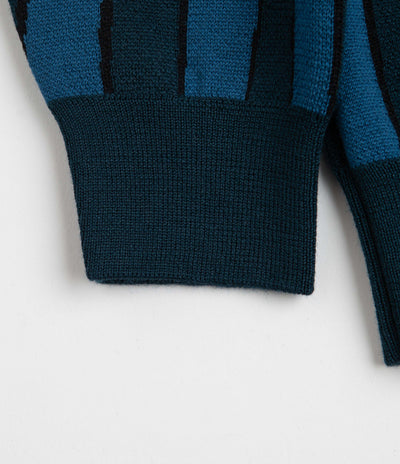 by Parra Aqua Weed Waves Knitted Polo Shirt in Multi