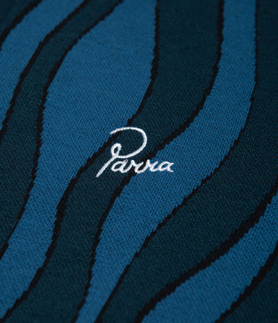 by Parra Aqua Weed Waves Knitted Polo Shirt in Multi