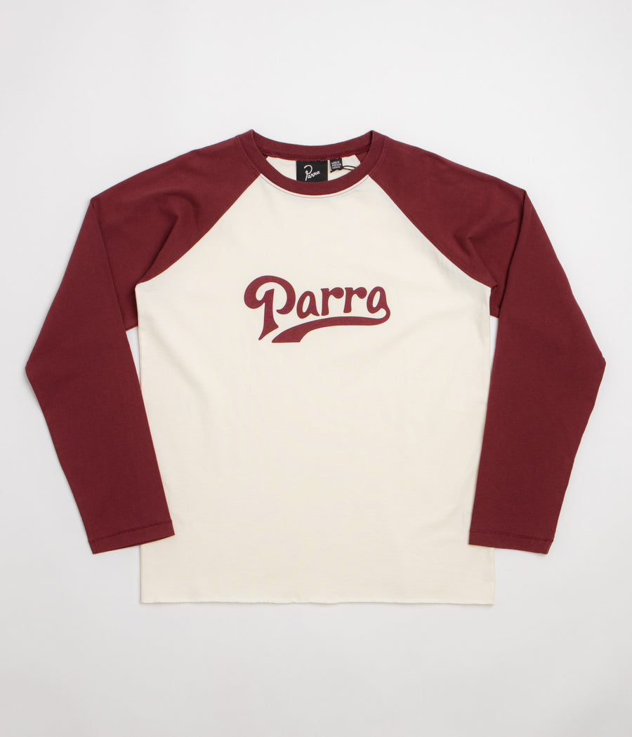 by Parra Baller Of The Based Raglan Long Sleeve T-Shirt in Dark Red