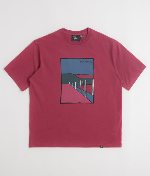 by Parra Beach Parking T-Shirt - Raspberry