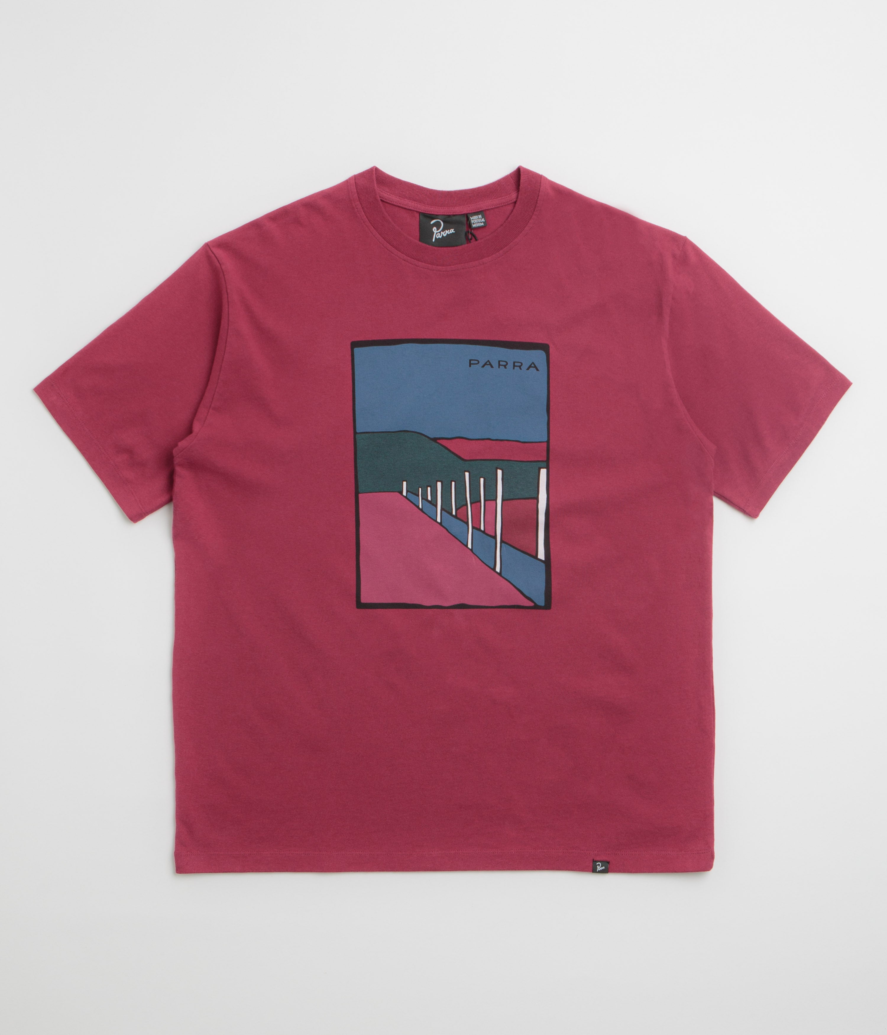 by Parra Beach Parking T-Shirt in Raspberry