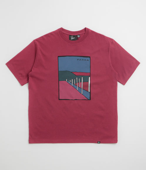 by Parra Beach Parking T-Shirt - Raspberry