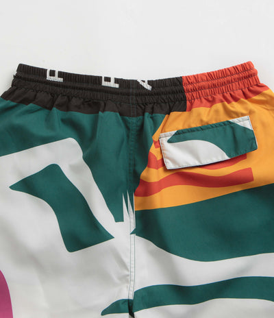 by Parra Beached In White Swim Shorts in Multi