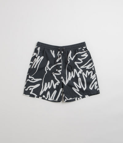 by Parra Birds Fly Free Swim Shorts in Black