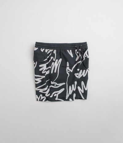 by Parra Birds Fly Free Swim Shorts in Black