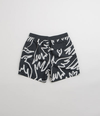 by Parra Birds Fly Free Swim Shorts in Black