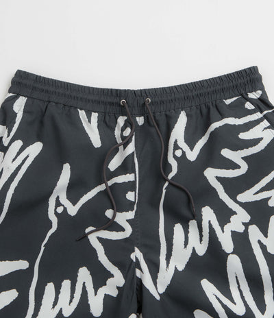 by Parra Birds Fly Free Swim Shorts in Black