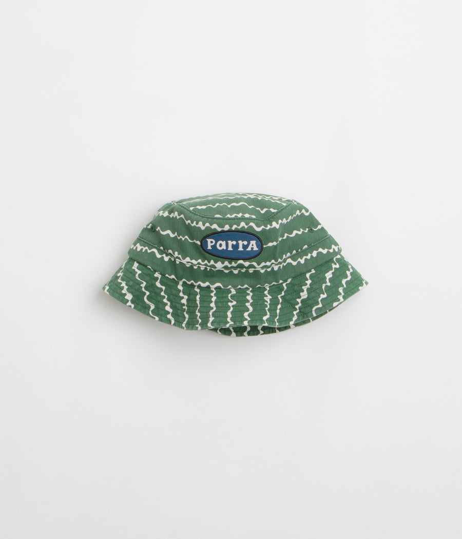 by Parra Broken Waves Bucket Hat in Washed Green