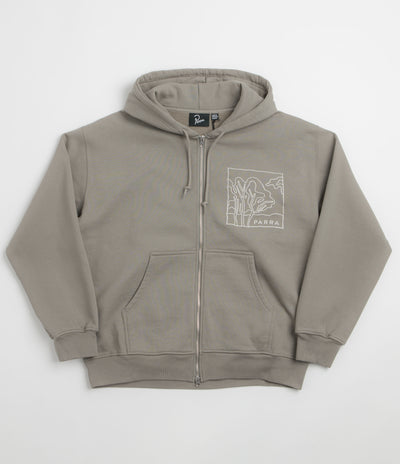 by Parra Bunch Of Trees Zip Hoodie - Greyish Green
