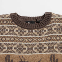 by Parra Cactus Bull Knitted Crewneck Sweatshirt - Brown thumbnail