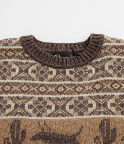 by Parra Cactus Bull Knitted Crewneck Sweatshirt - Brown