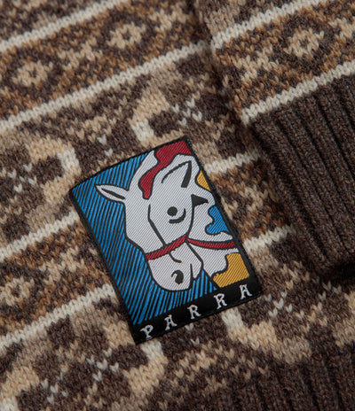 by Parra Cactus Bull Knitted Crewneck Sweatshirt - Brown