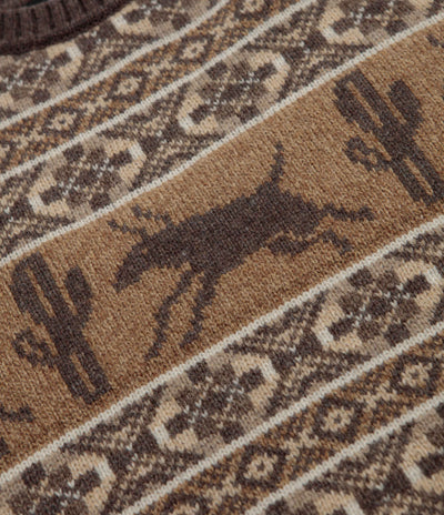 by Parra Cactus Bull Knitted Crewneck Sweatshirt - Brown