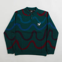 by Parra Colored Soundwave Knitted Polo Sweatshirt - Green thumbnail