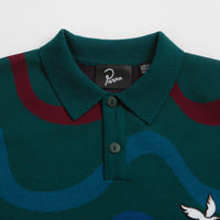 by Parra Colored Soundwave Knitted Polo Sweatshirt - Green thumbnail