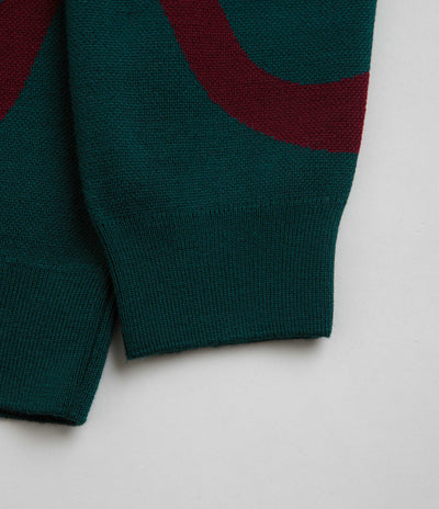 by Parra Colored Soundwave Knitted Polo Sweatshirt - Green