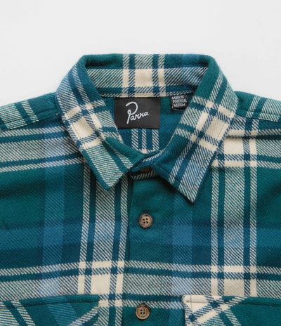 by Parra Crow Flannel Shirt - Pine Green