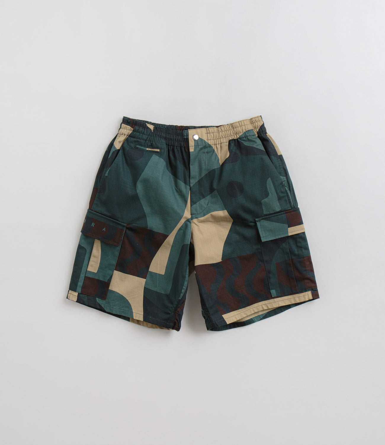 by Parra Distorted Camo Shorts - Green | Flatspot
