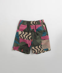 by Parra Distorted Camo Shorts in Pink