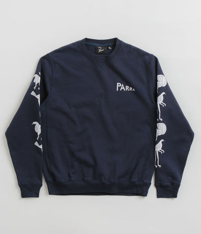 by Parra Fancy Pigeon Crewneck Sweatshirt in Midnight Blue