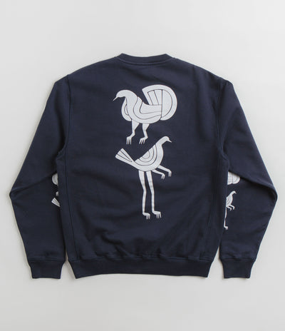 by Parra Fancy Pigeon Crewneck Sweatshirt in Midnight Blue