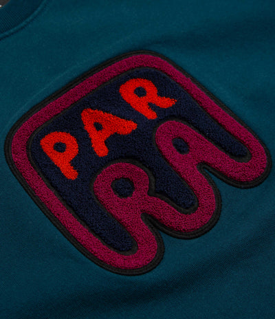 by Parra Fast Food Logo Crewneck Sweatshirt - Deep Sea Green