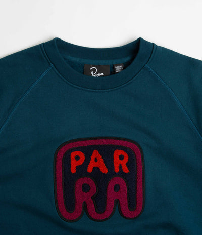 by Parra Fast Food Logo Crewneck Sweatshirt - Deep Sea Green