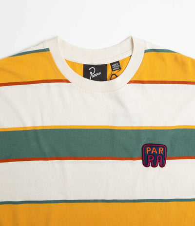 by Parra Fast Food Logo Striped T-Shirt - Burned Yellow